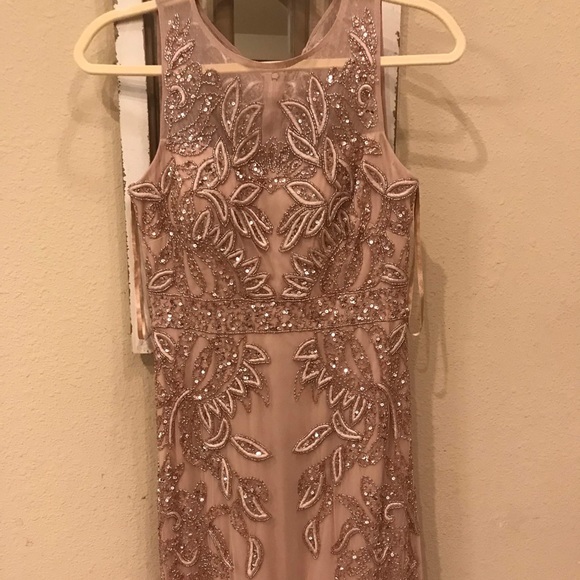 Adrianna Papell Gold Rose Dress - Picture 2 of 3